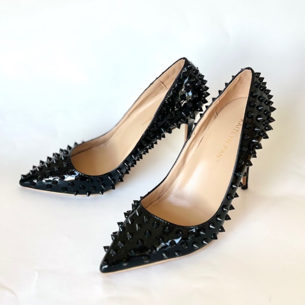 Kaitlyn Pan | Shoes | Kaitlyn Pan Black Rock Studded Heels Size 6